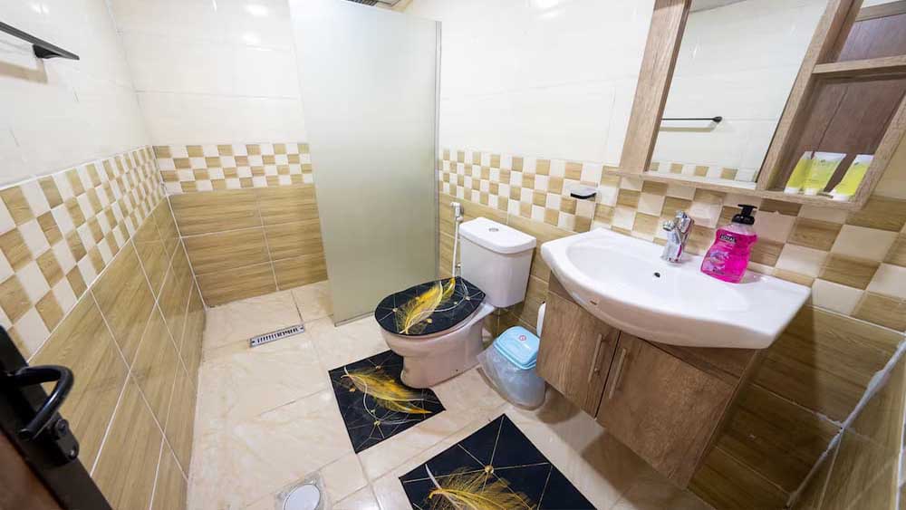 Bubble Tent bathroom at Al Omar Camp