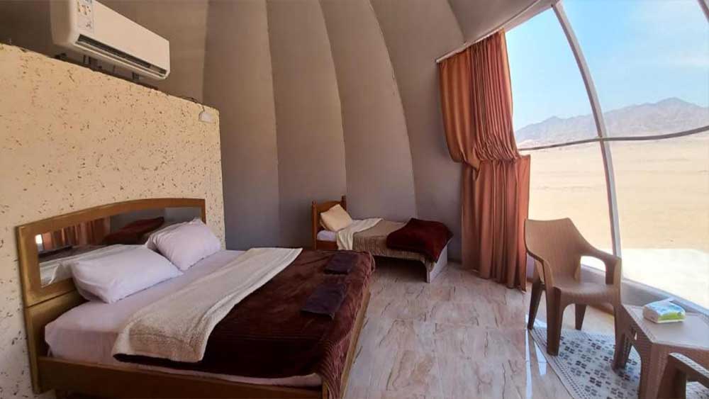 Talal Camp bubble tent interior